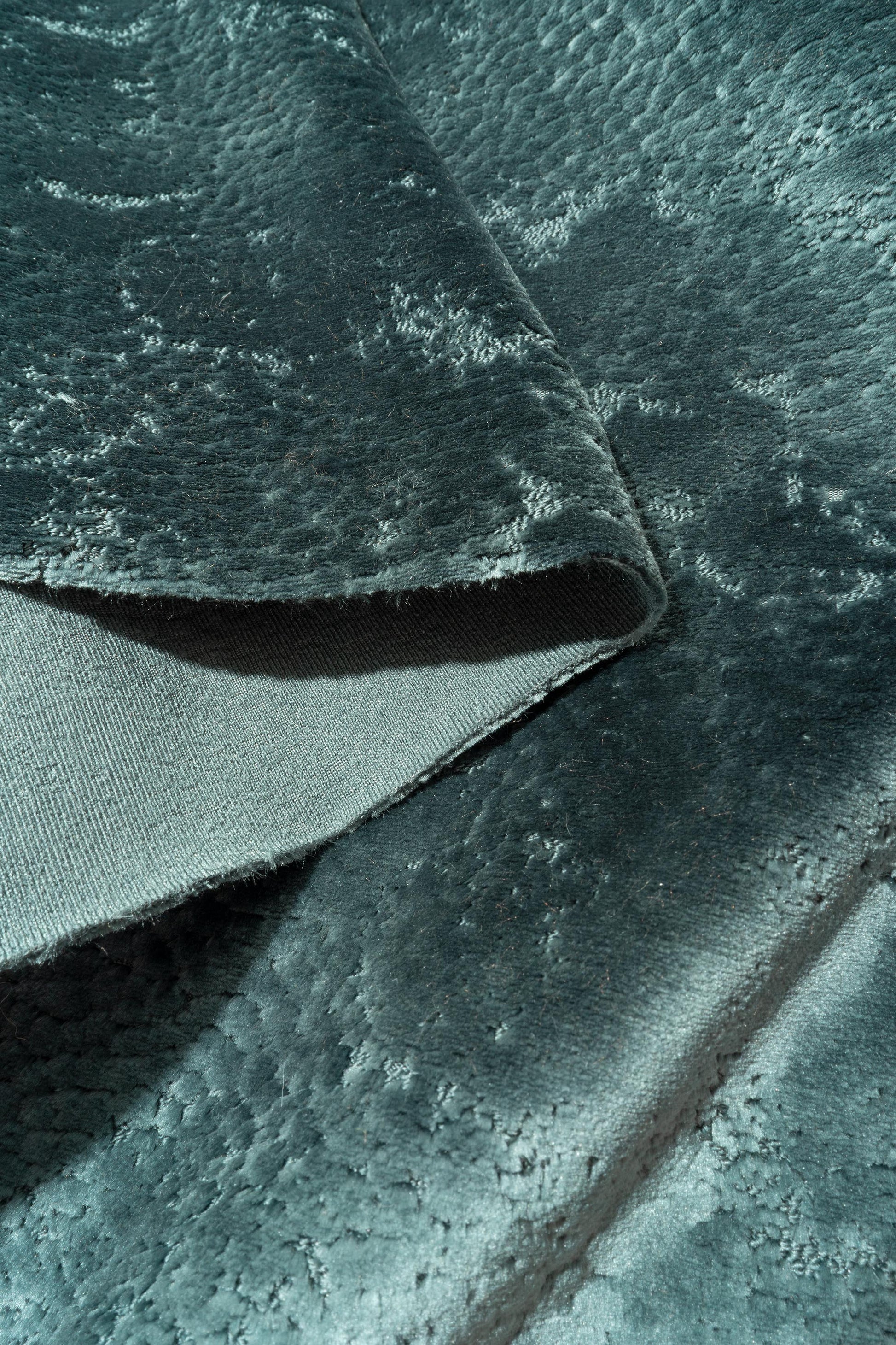The On Cloud Nine Velvet Fabric in Blue Steele || Folded