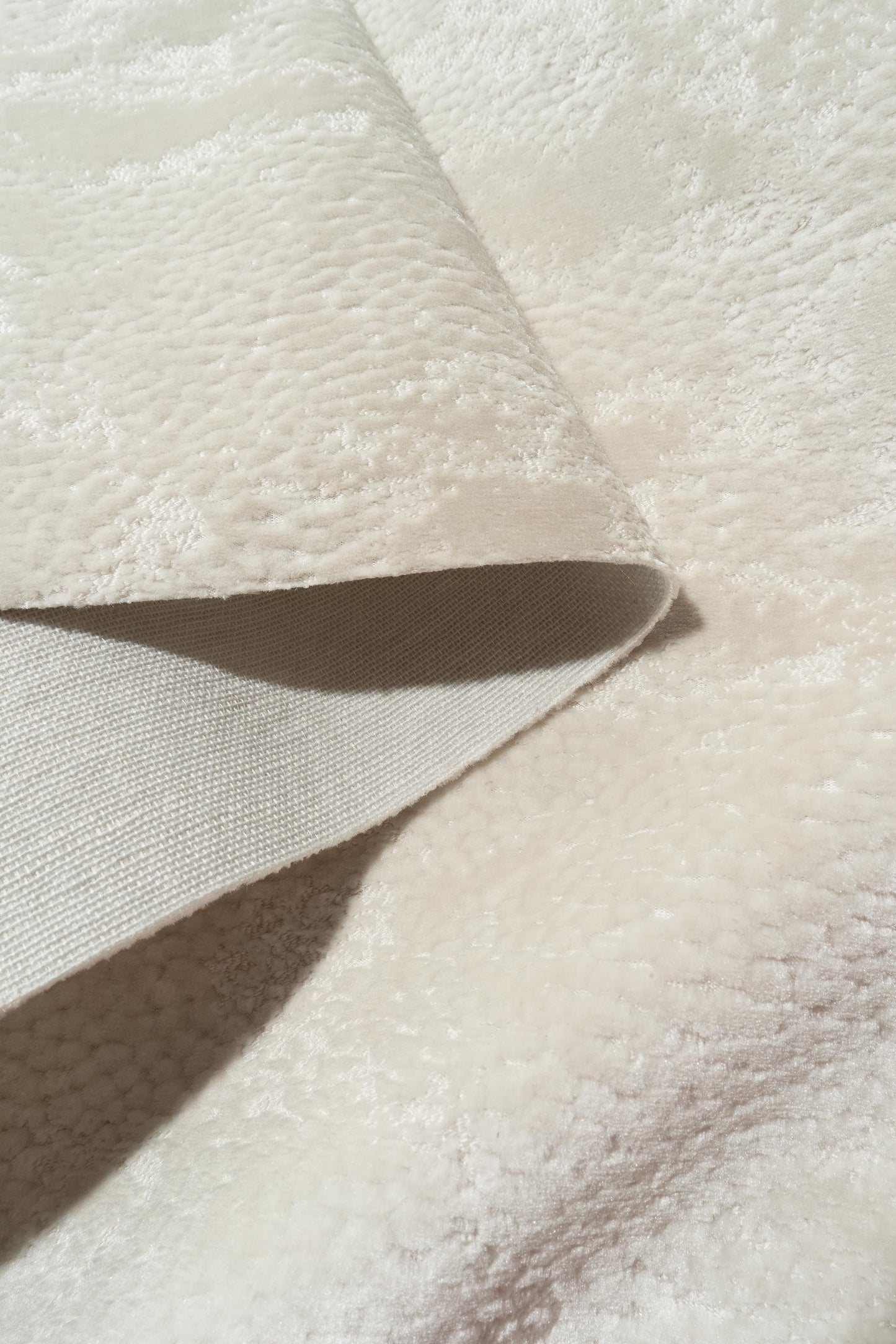 The On Cloud Nine Velvet Fabric in Ivory || Folded