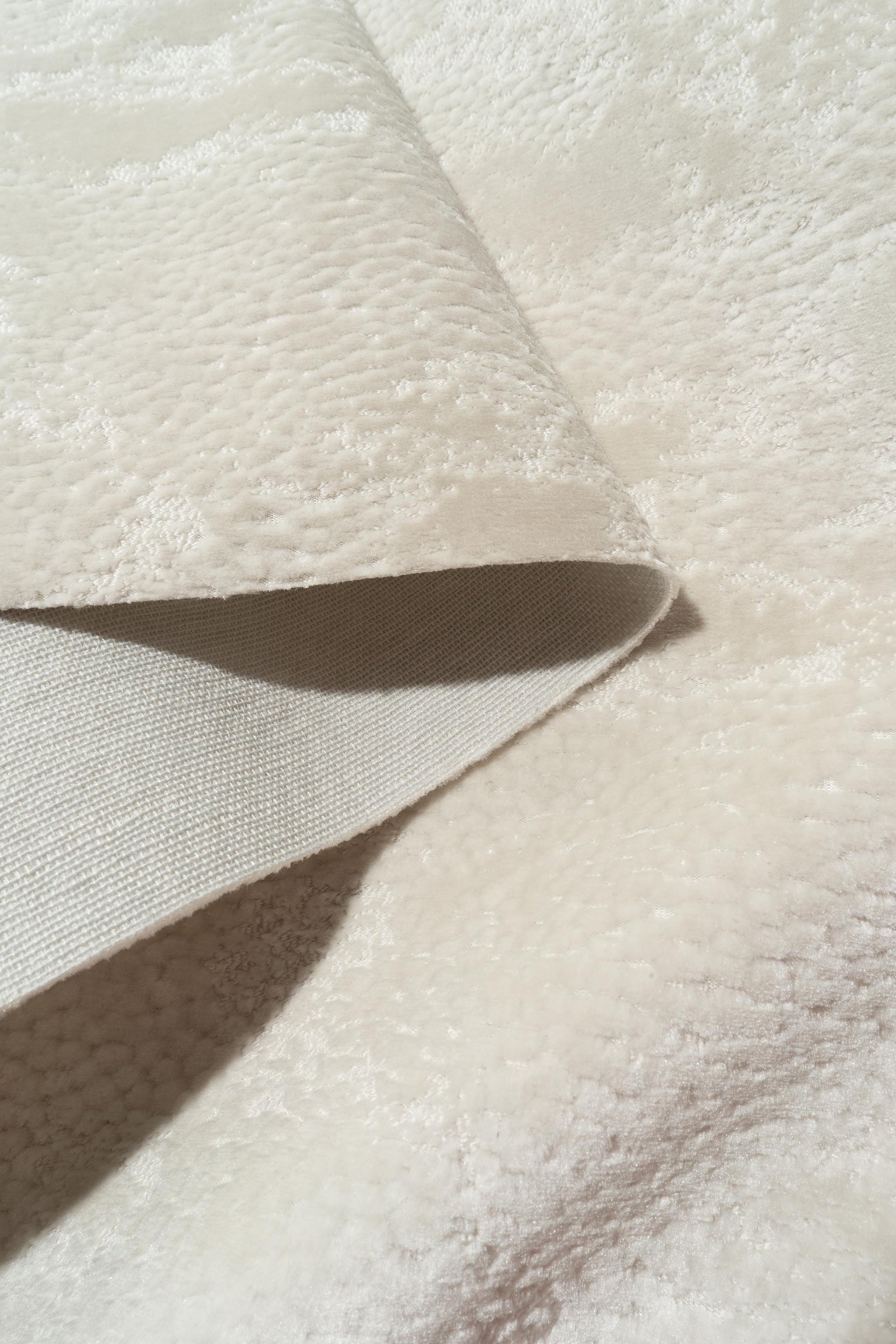 The On Cloud Nine Velvet Fabric in Ivory || Folded