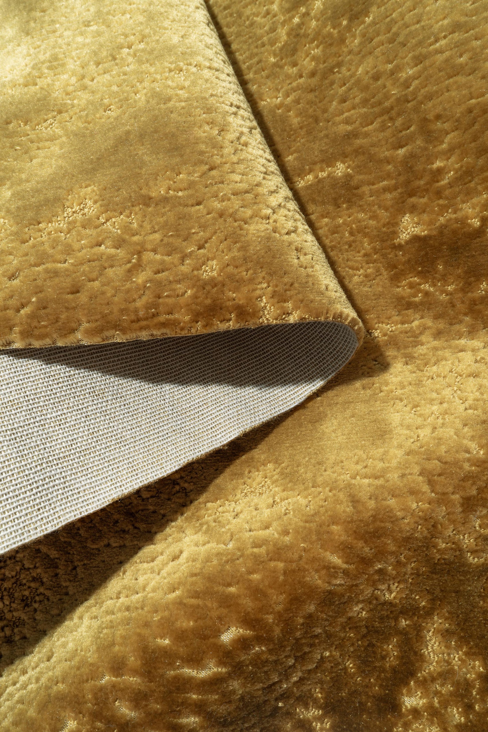 The On Cloud Nine Velvet Fabric in Midas || Folded