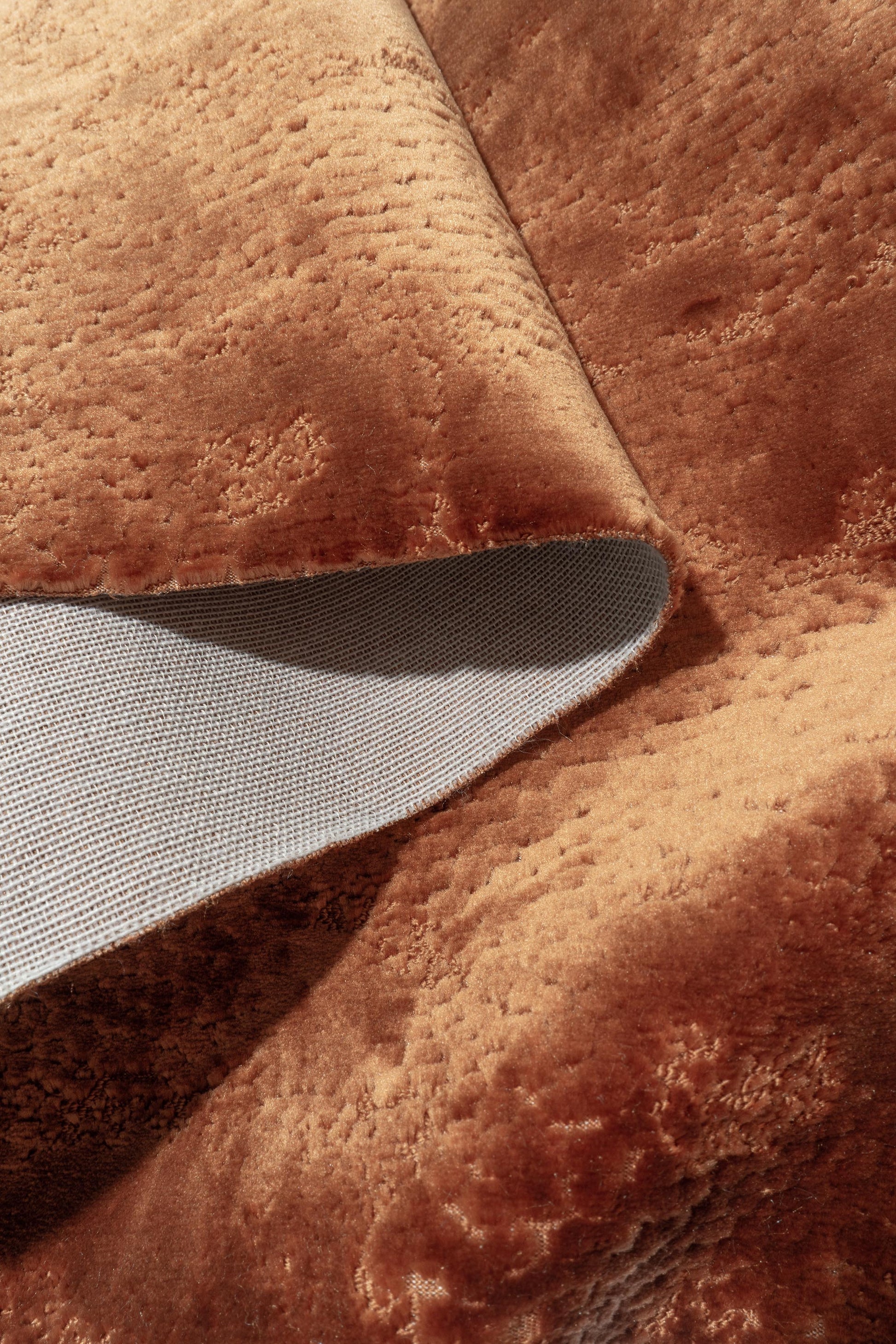 The On Cloud Nine Velvet Fabric in Squash || Folded