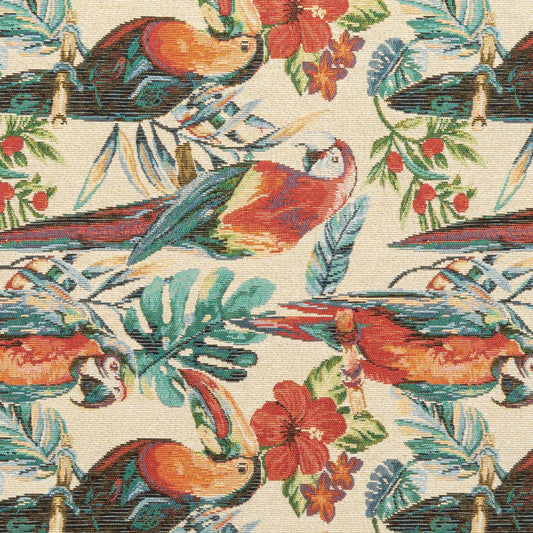 The Parrothead Tapestry Fabric in Chili Pepper || Close Up