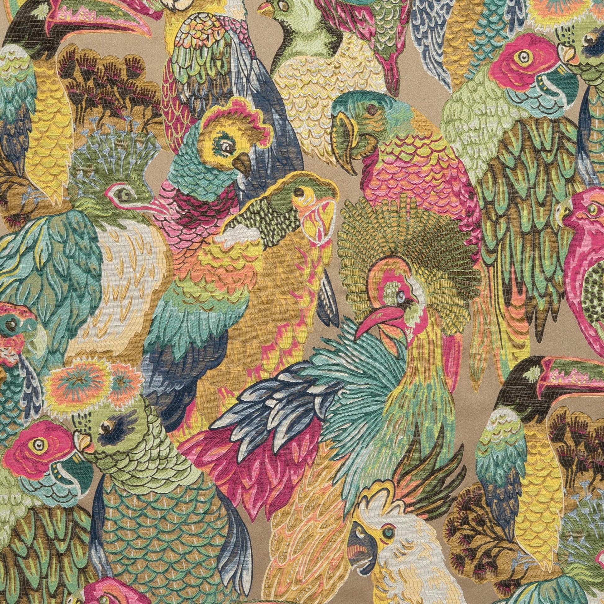 The Party A La Parrot Fabric in Punchbowl || Close Up
