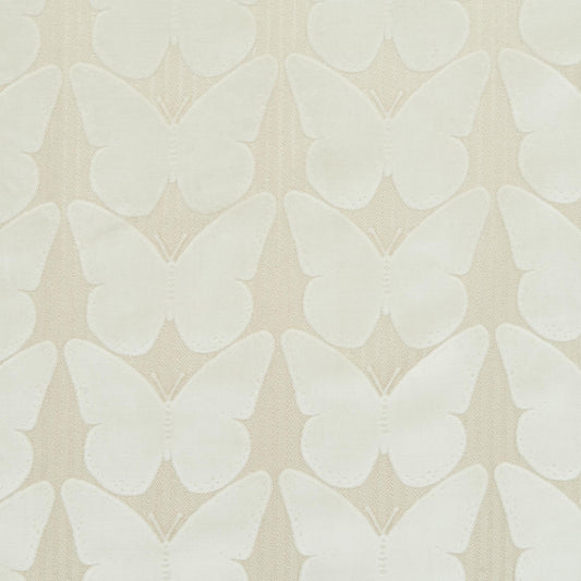 The Pratincole Pinstripe Fabric in Ivory || Close Up