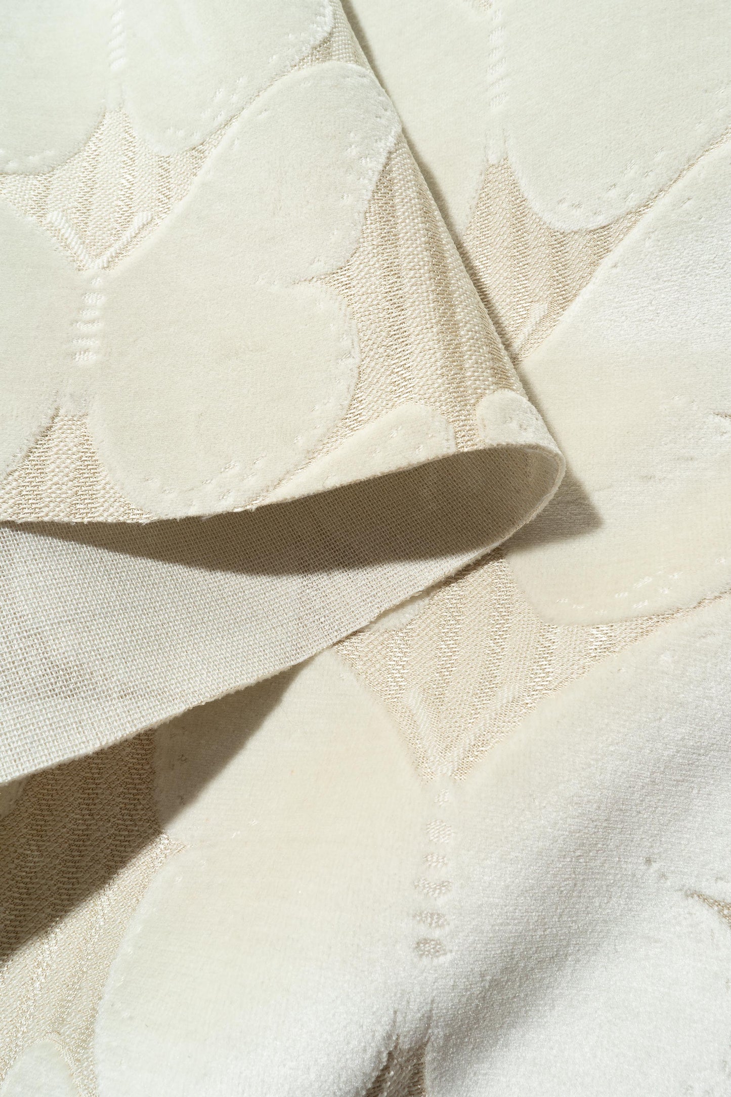 The Pratincole Pinstripe Fabric in Ivory || Folded