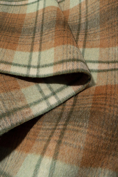 The Rustic Knoll Plaid Fabric in Oakleaf || Folded