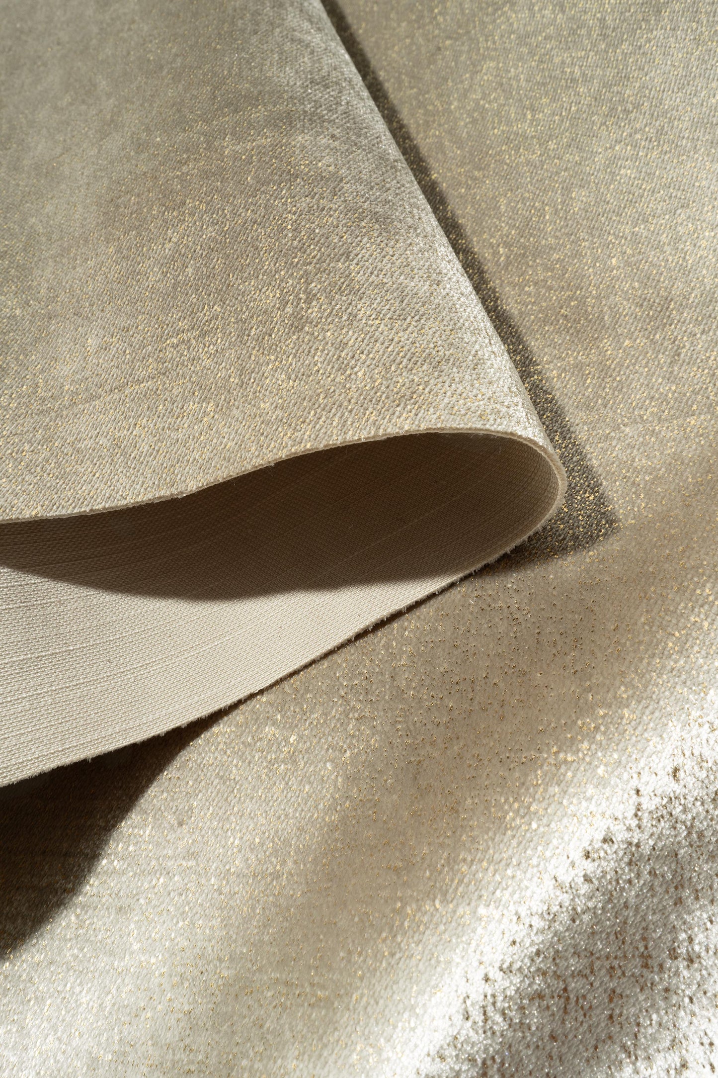 The Shock Velvet Fabric in Golden Taupe || Folded
