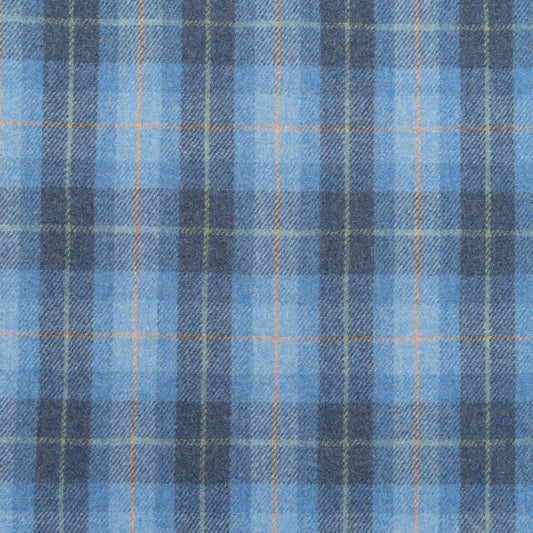 The Six Mile Plaid Fabric in Reservoir || Close Up
