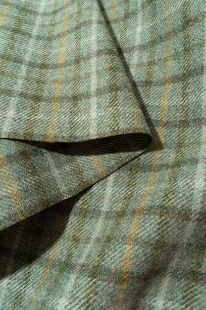 The Tamarack Plaid Fabric in Sprout || Folded
