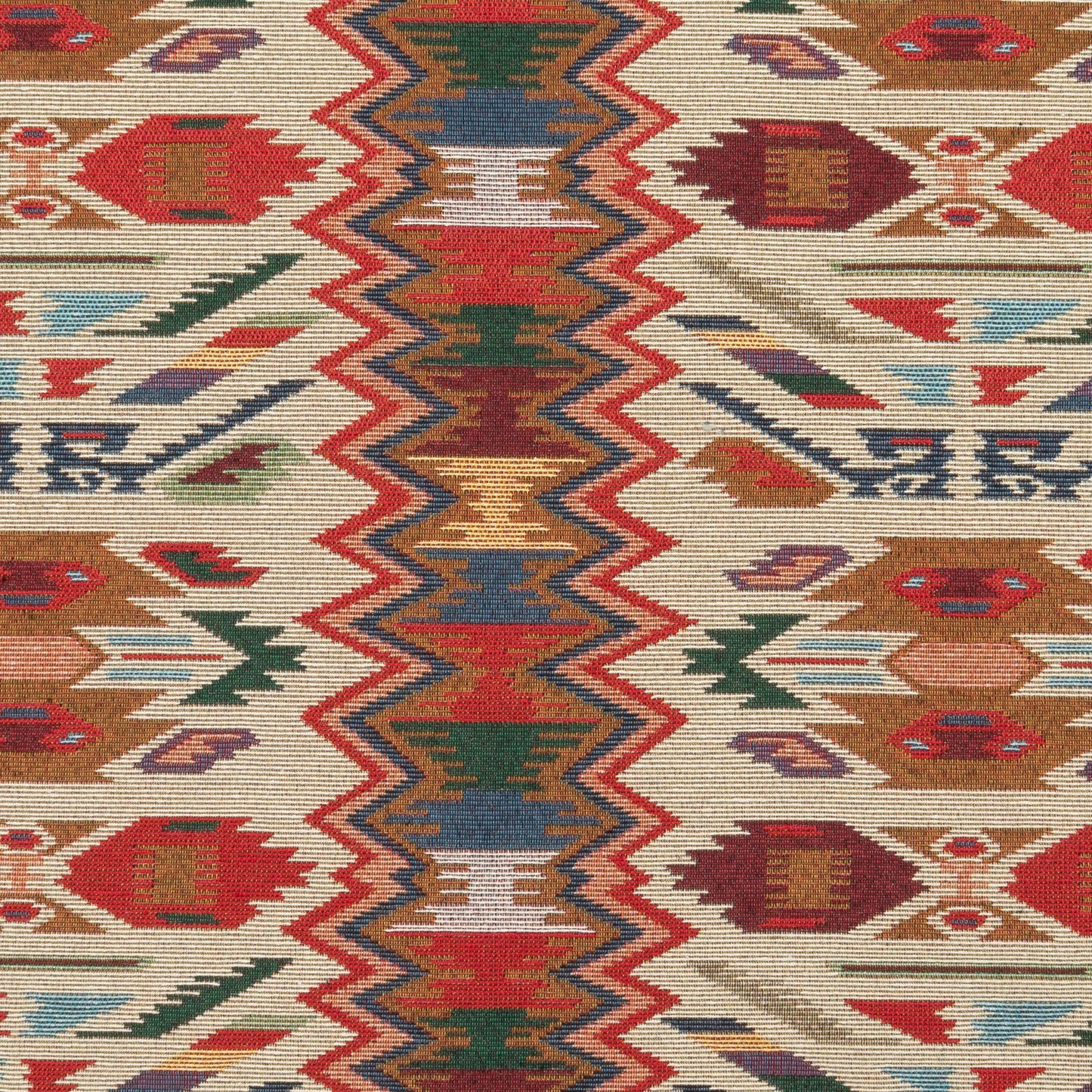 The Taos Tapestry Fabric in Sunset || Close Up