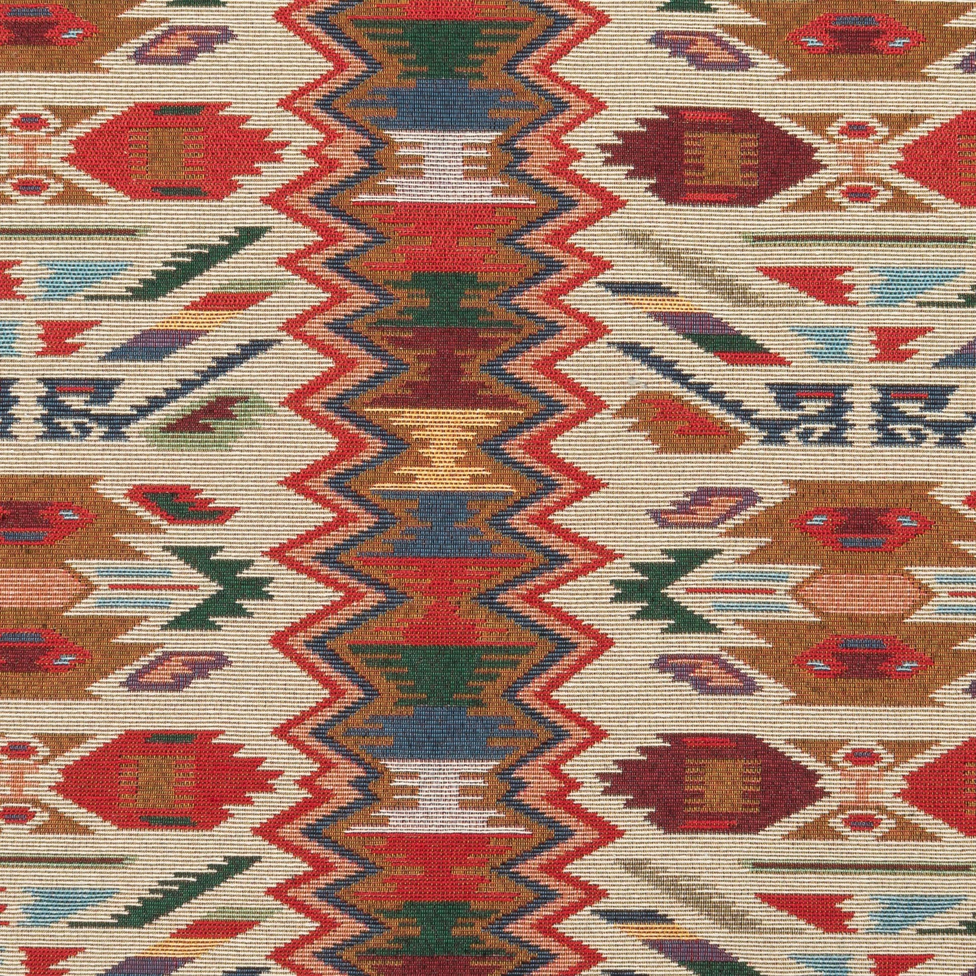 The Taos Tapestry Fabric in Sunset || Close Up