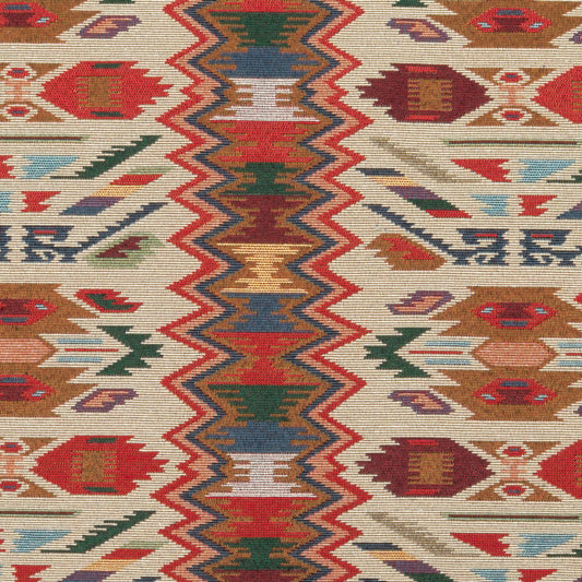 The Taos Tapestry Fabric in Sunset || Close Up