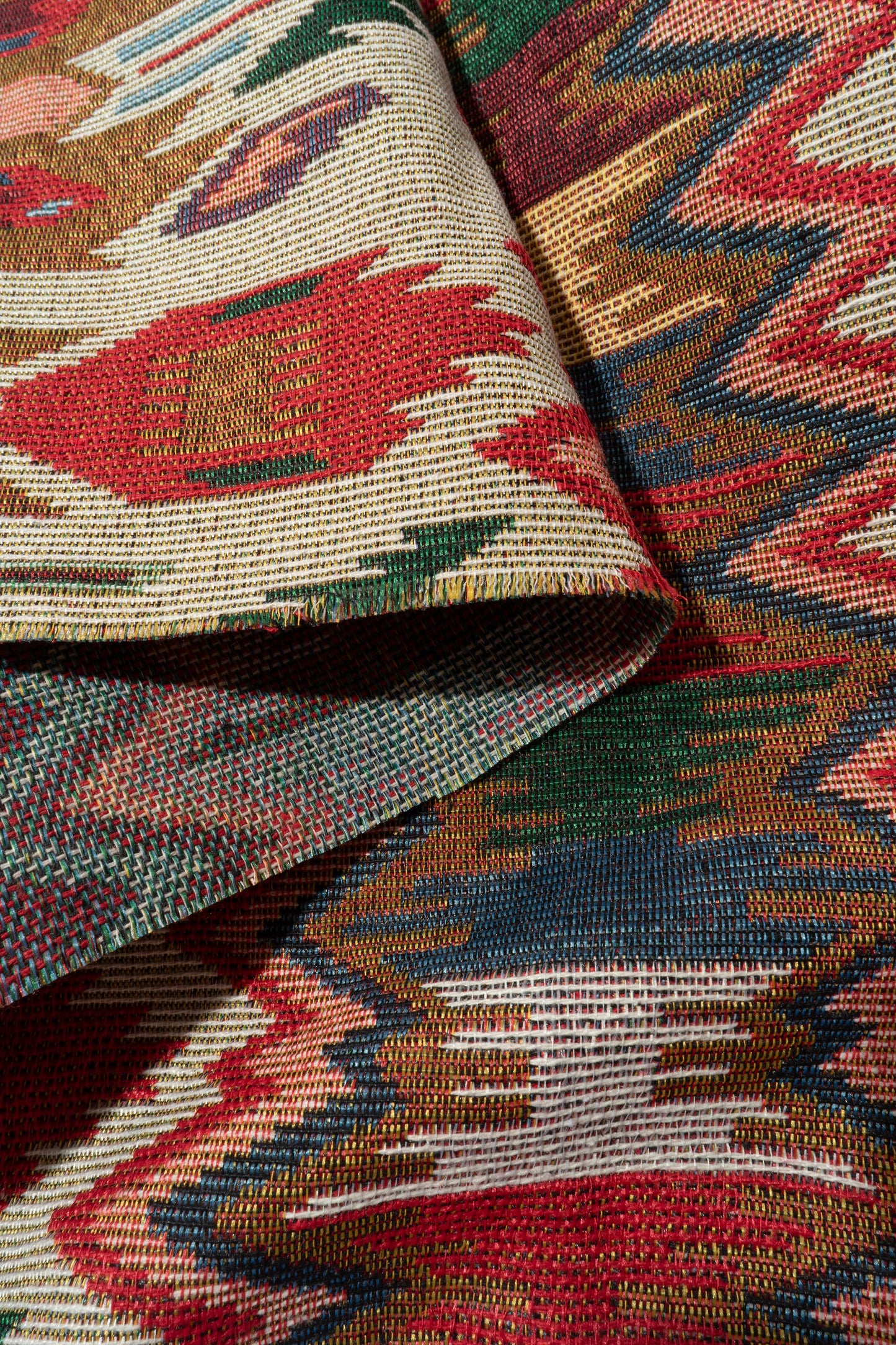 The Taos Tapestry Fabric in Sunset || Folded