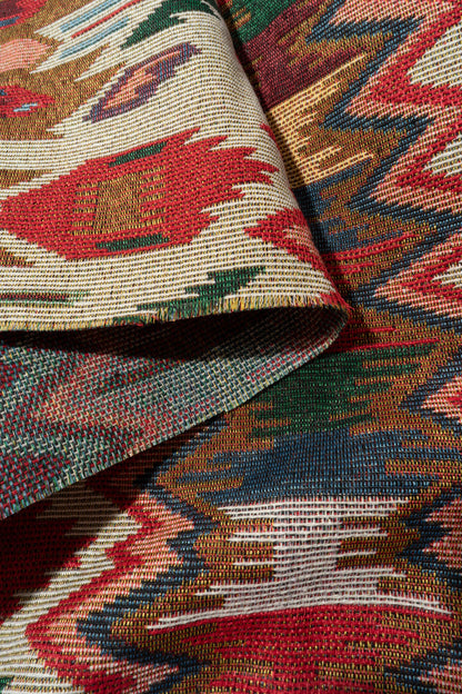 The Taos Tapestry Fabric in Sunset || Folded