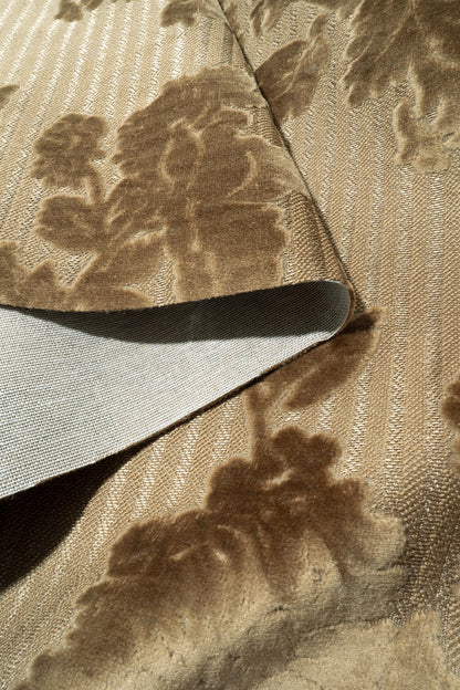 The Tharper Pinstripe Fabric in Buckskin || Folded