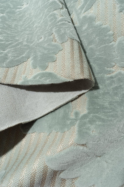 The Tharper Pinstripe Fabric in Minted-Spa || Folded