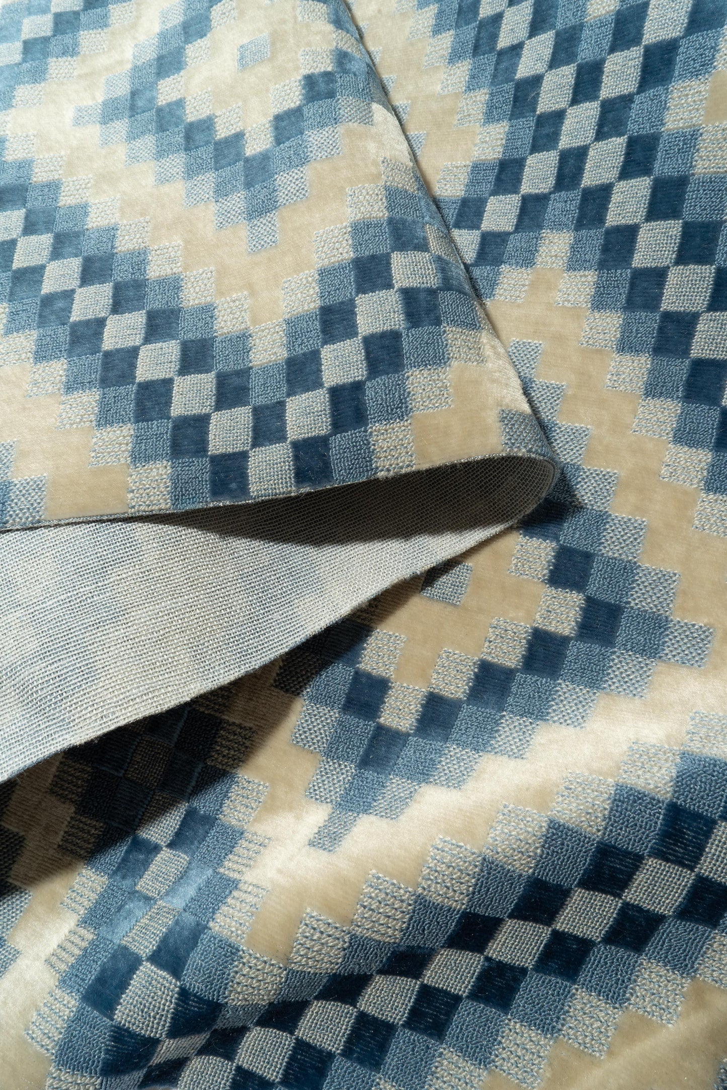 The Throne Velvet Fabric in Riverun || Folded