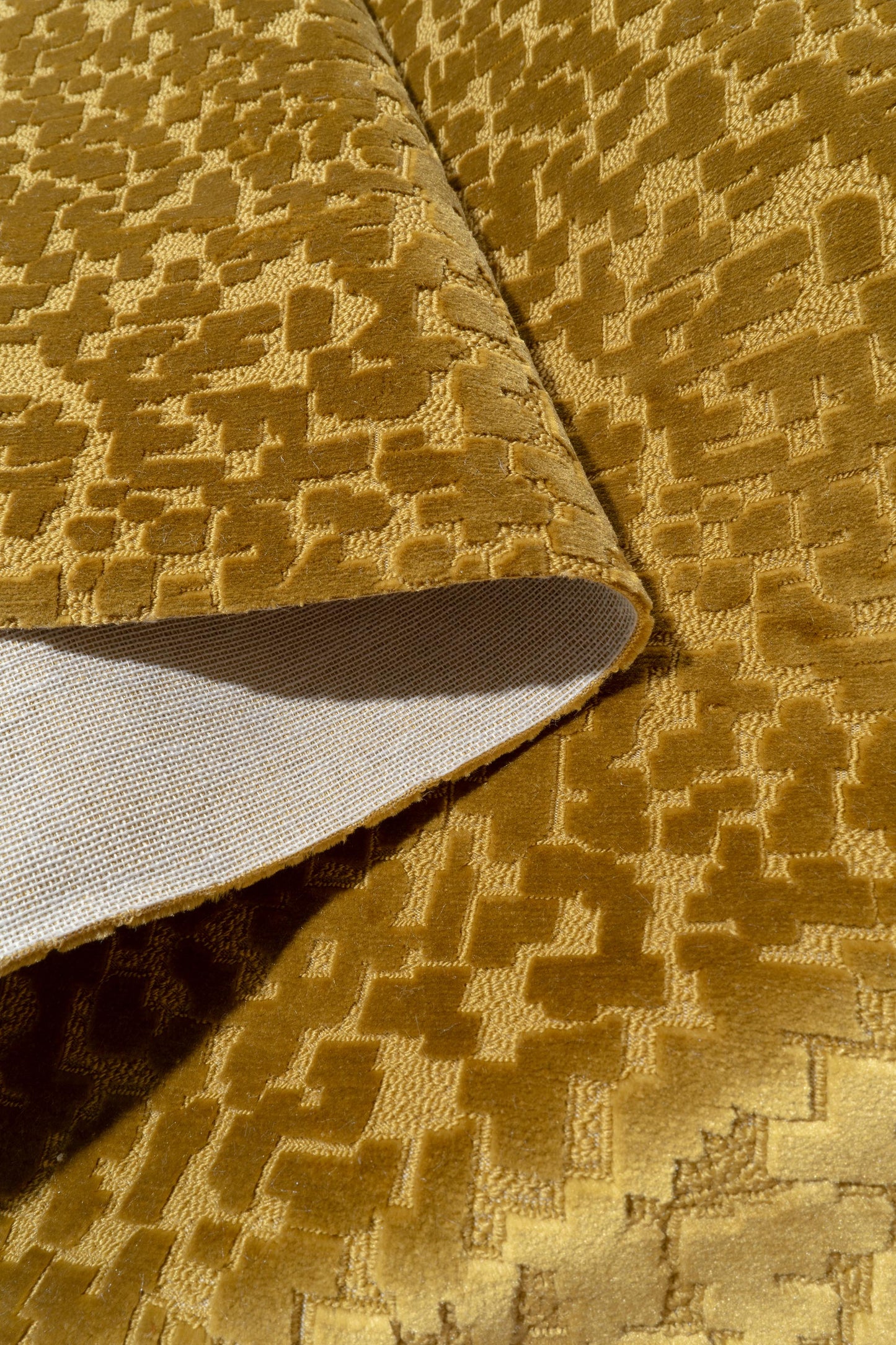 The Total Package Velvet Fabric in Midas || Folded
