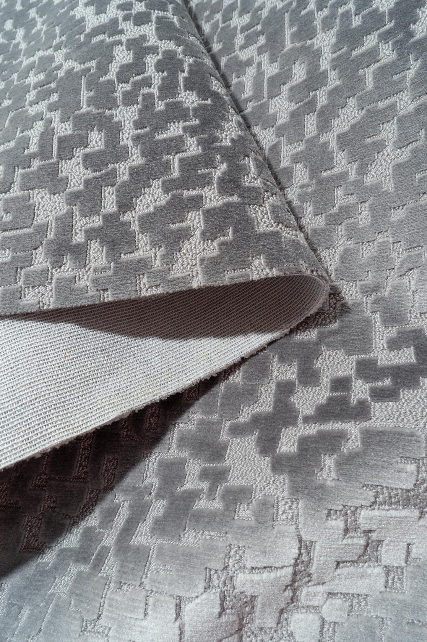 The Total Package Velvet Fabric in Smoke || Folded