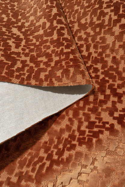 The Total Package Velvet Fabric in Squash || Folded