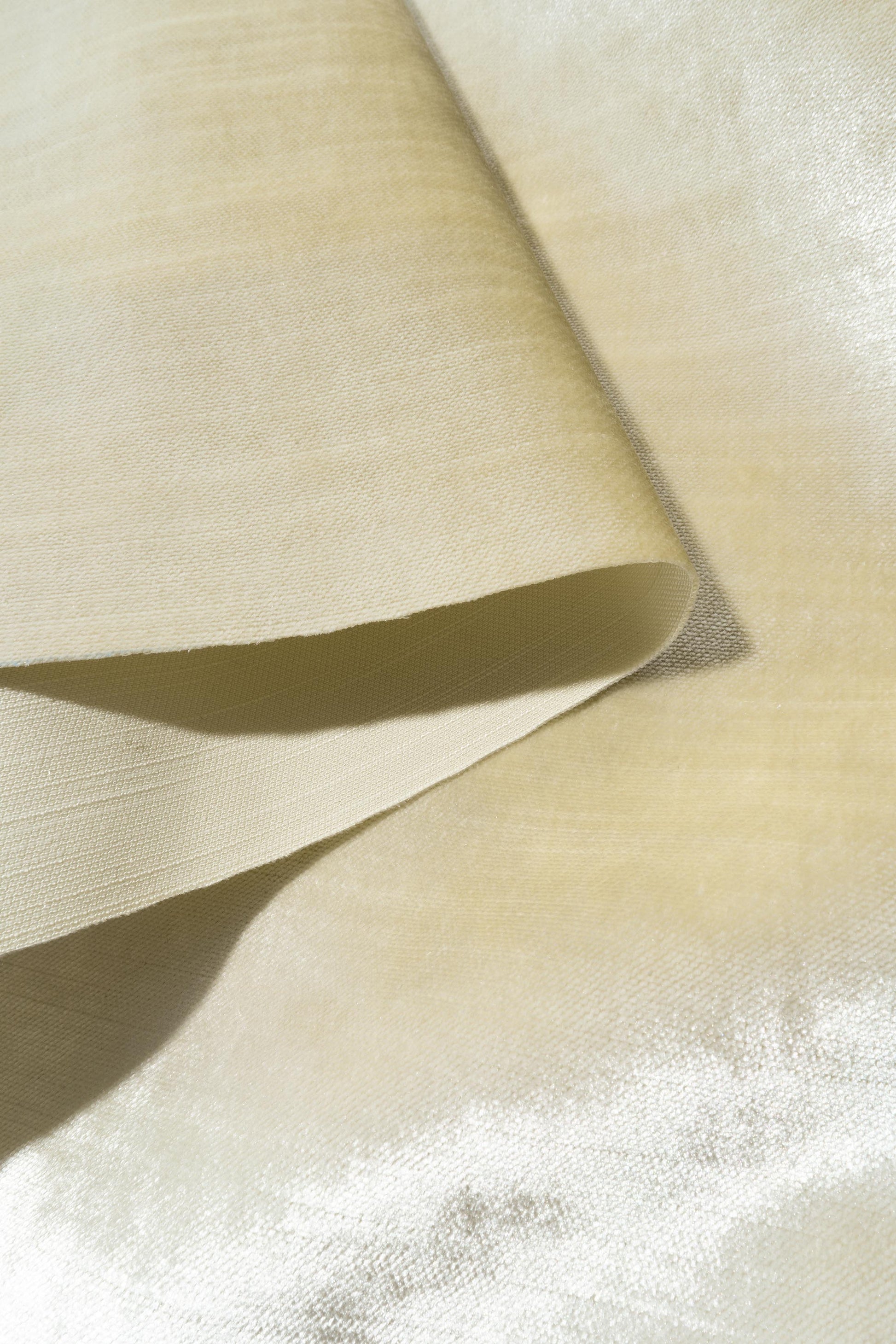 The Trophy Velvet Fabric in Ivory || Folded