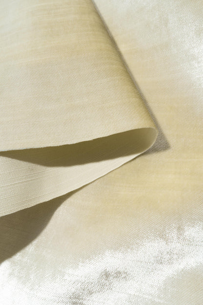 The Trophy Velvet Fabric in Ivory || Folded
