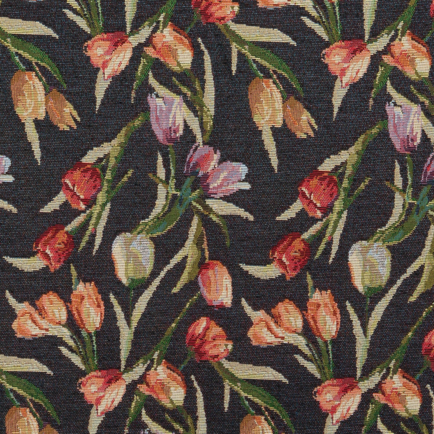 The Tulip Valley Fabric in Noir || Close Up