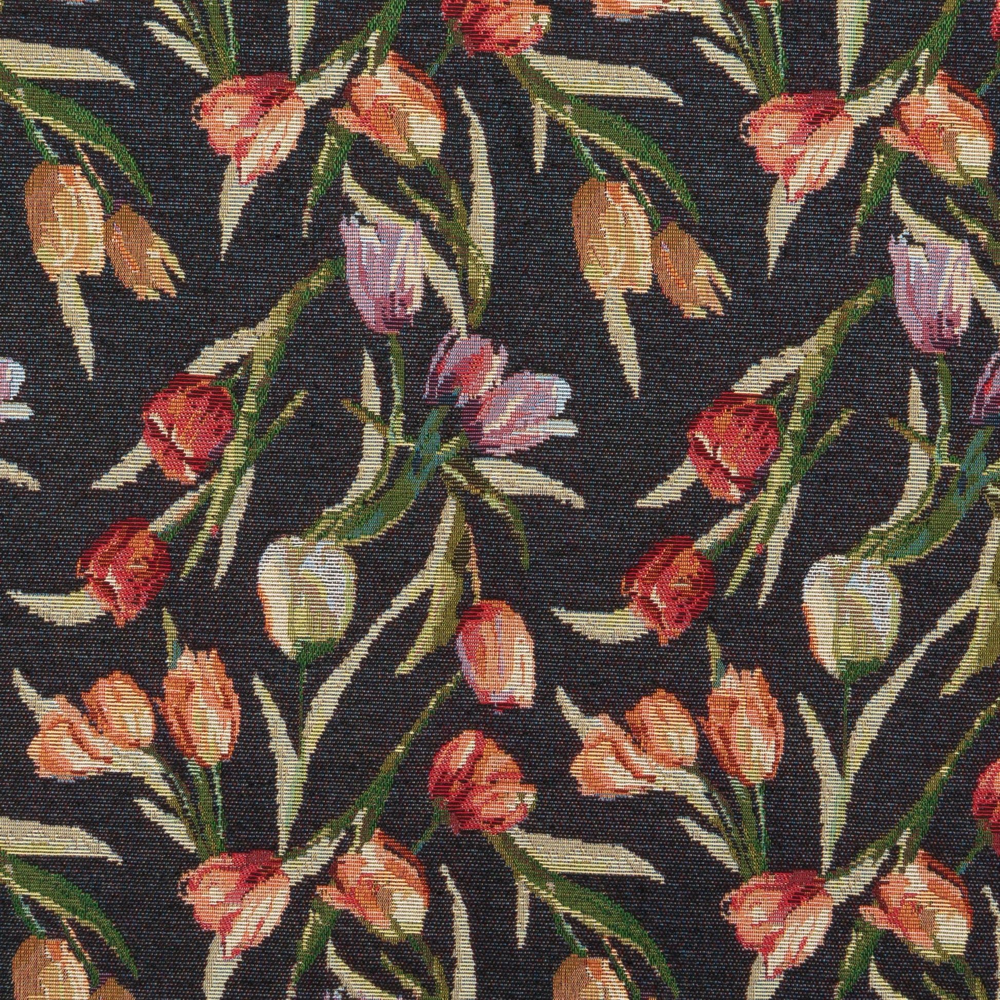 The Tulip Valley Fabric in Noir || Close Up