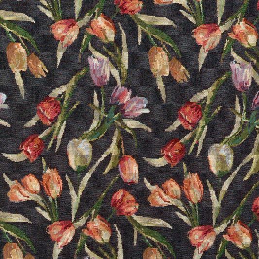 The Tulip Valley Fabric in Noir || Close Up