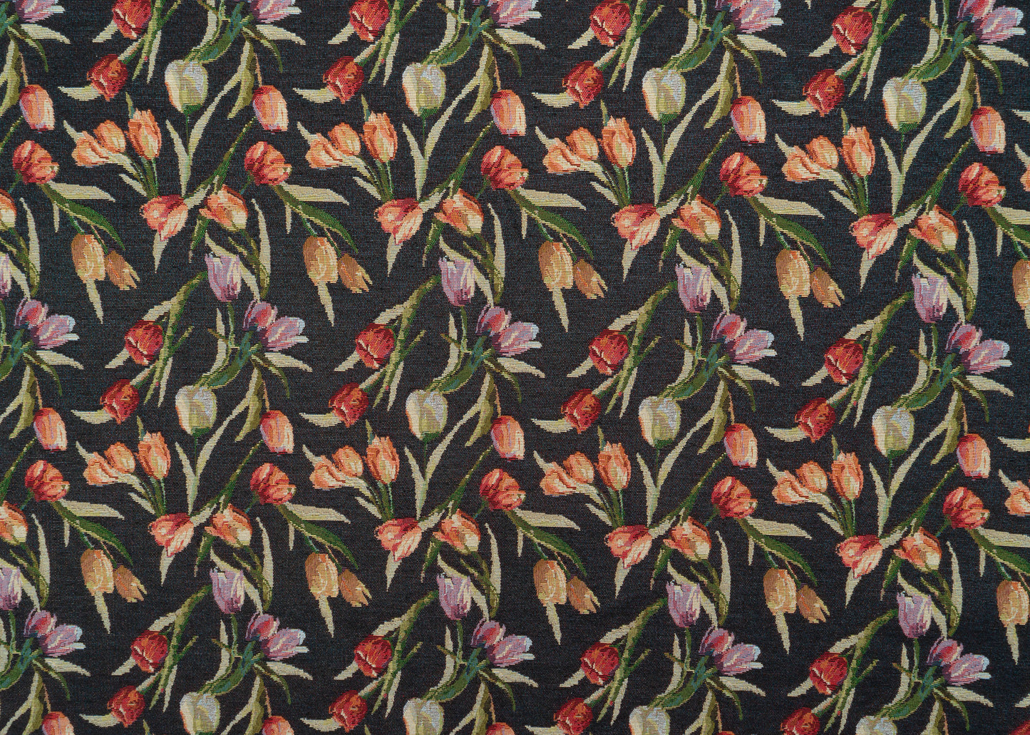 The Tulip Valley Fabric in Noir || Yardage