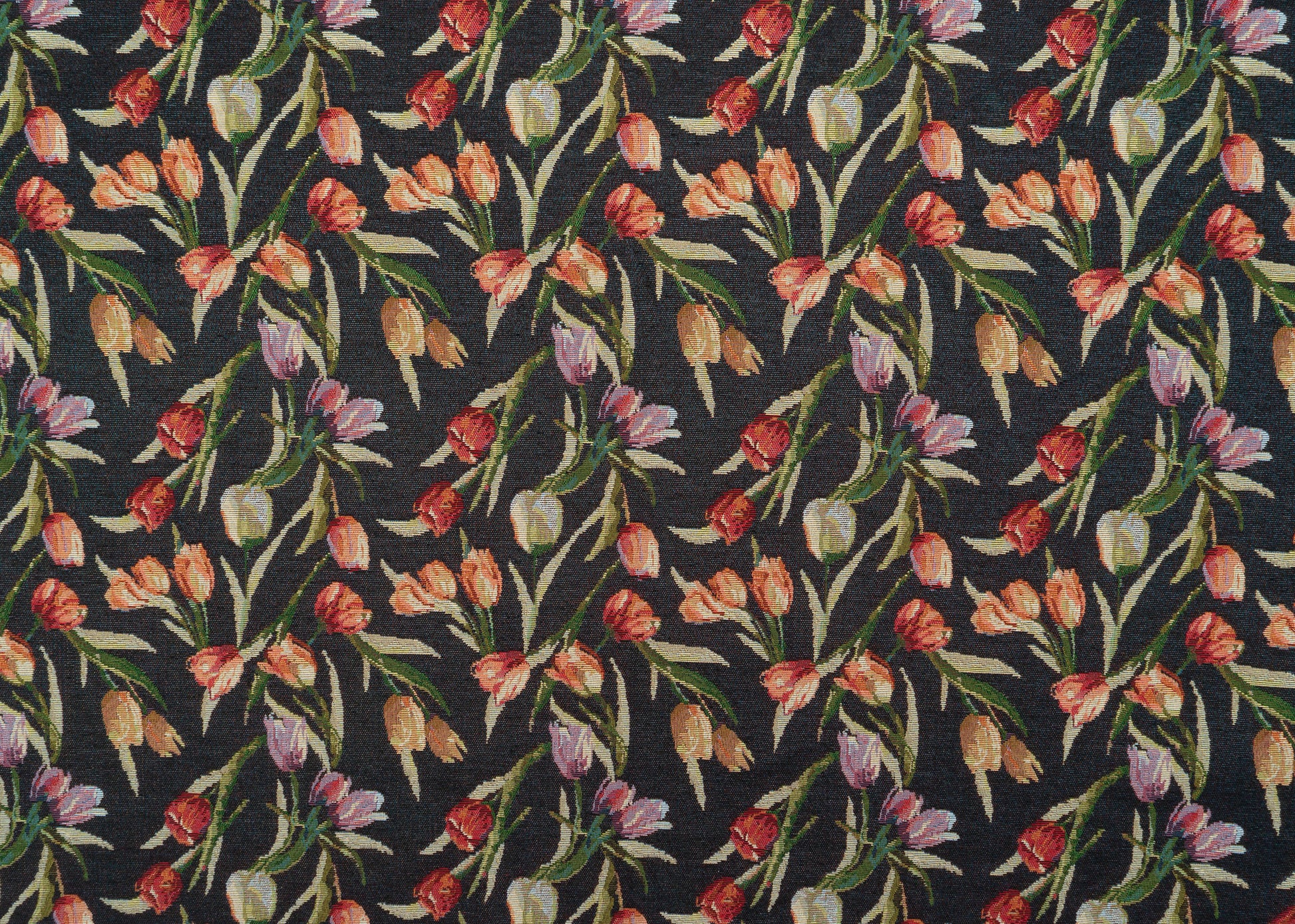 The Tulip Valley Fabric in Noir || Yardage