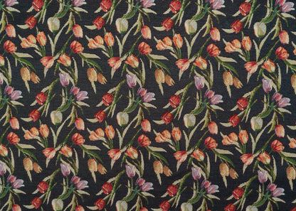 The Tulip Valley Fabric in Noir || Yardage