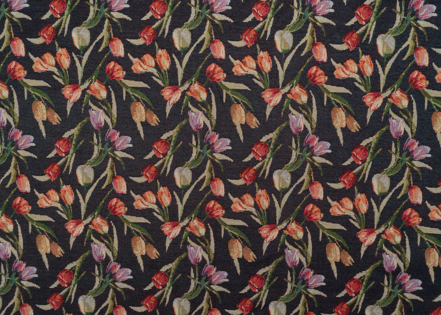 The Tulip Valley Fabric in Noir || Yardage