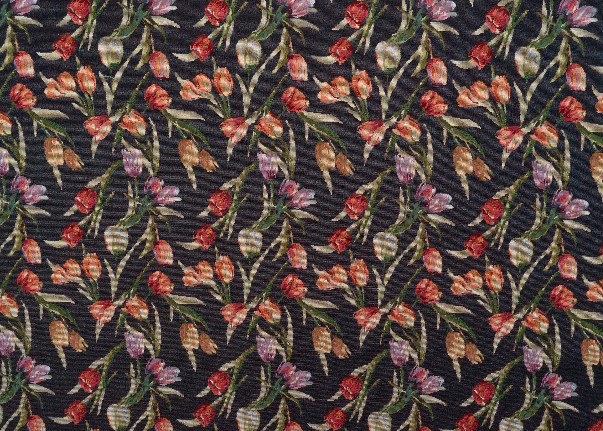 The Tulip Valley Fabric in Noir || Yardage