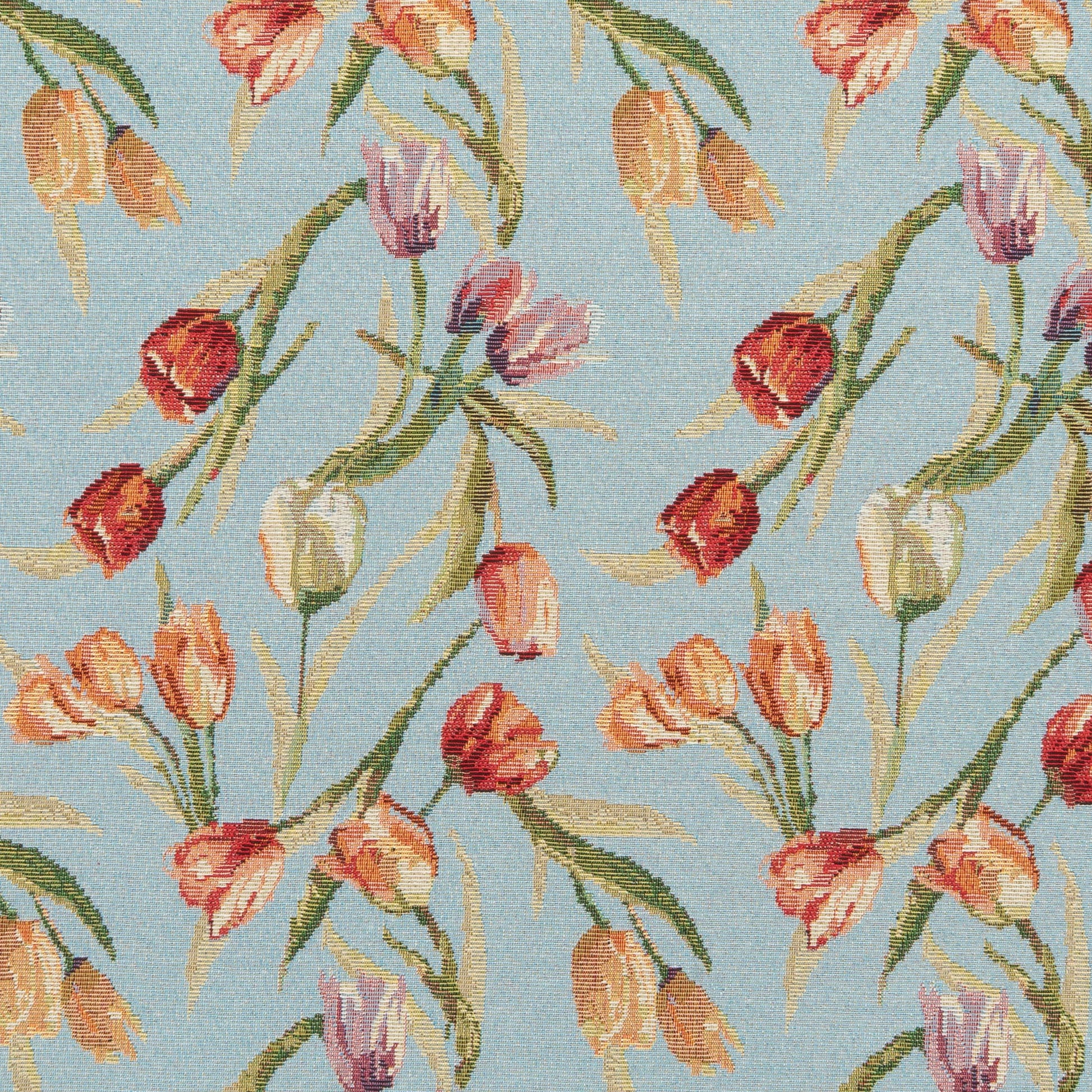 The Tulip Valley Fabric in Wedgewood || Close Up