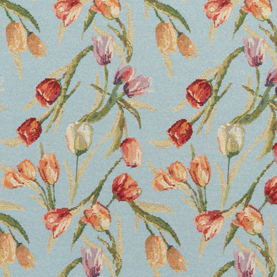 The Tulip Valley Fabric in Wedgewood || Close Up