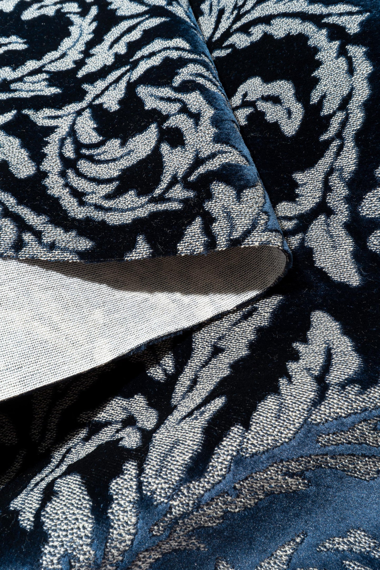 The Westros Velvet Fabric in Moat || Folded