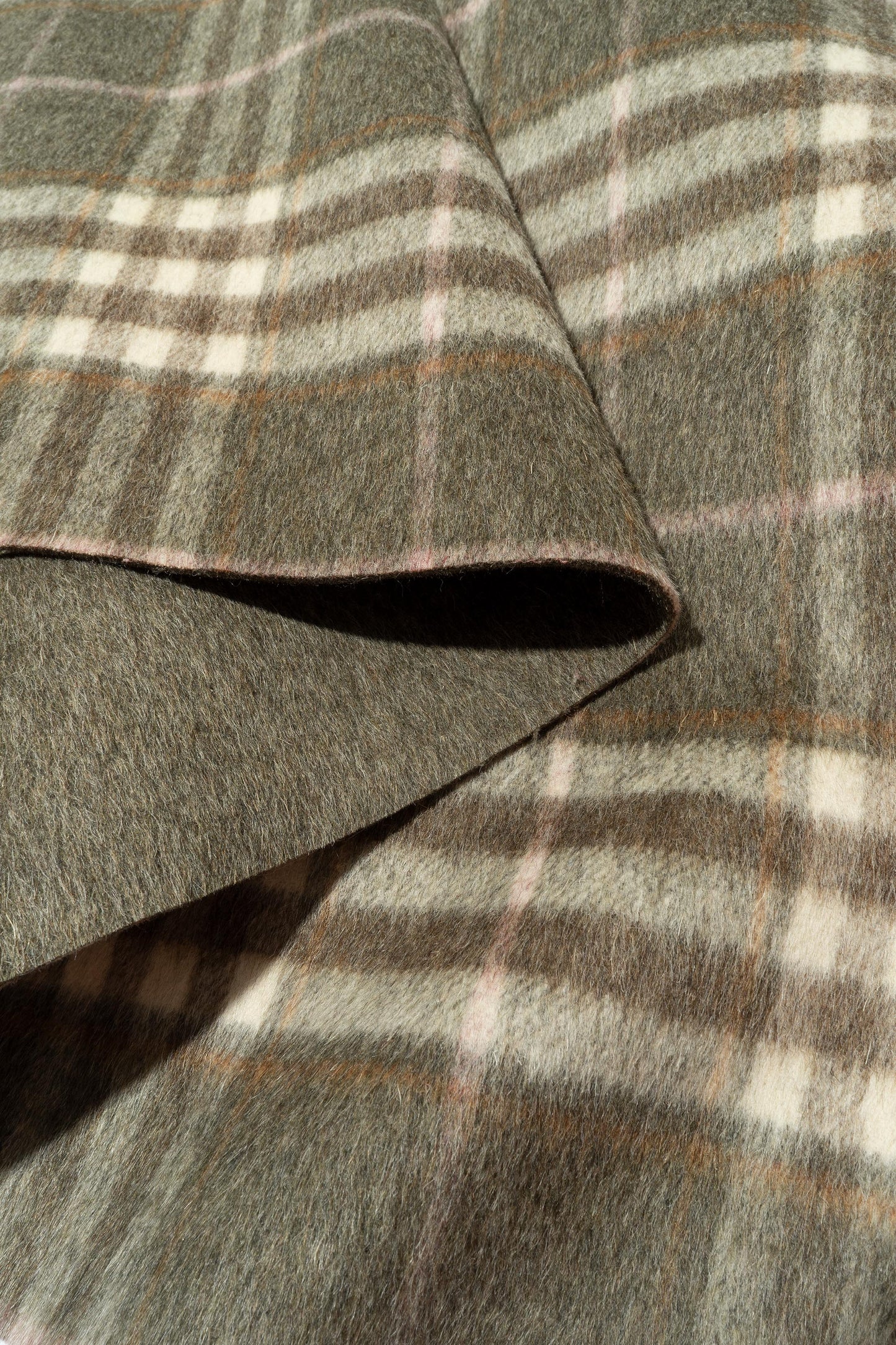 The Woodland Plaid Fabric in Pine Rose || Folded